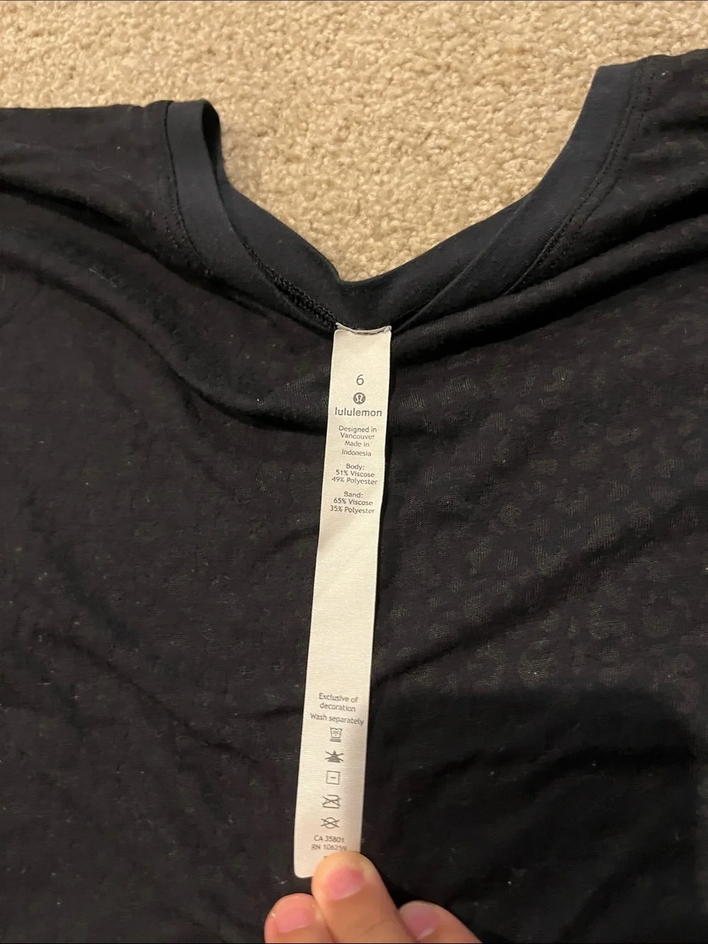 Black SHEER lululemon tee